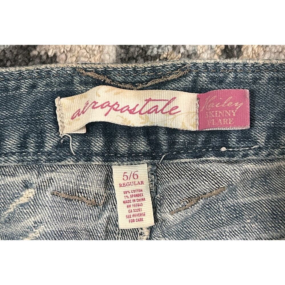 Aeropostale Hailey Skinny Flare Jeans Low Rise Womens 5/6 Y2K Stretch Blue Denim - Picture 5 of 10
